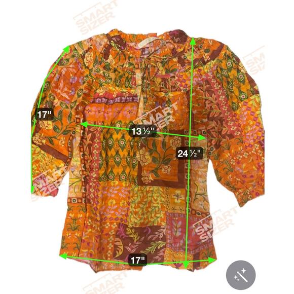 Marie Oliver Finley Top in Poppy Patchwork Size Large - Picture 7 of 7